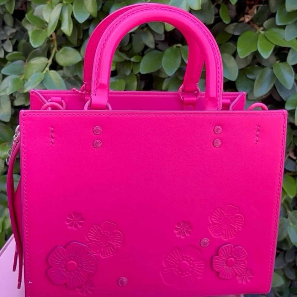 Coach Rogue 25 Dragonfruit with Tea Rose in Silver Rare NWOT Never Used - Picture 13 of 16